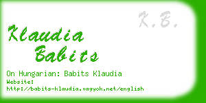 klaudia babits business card